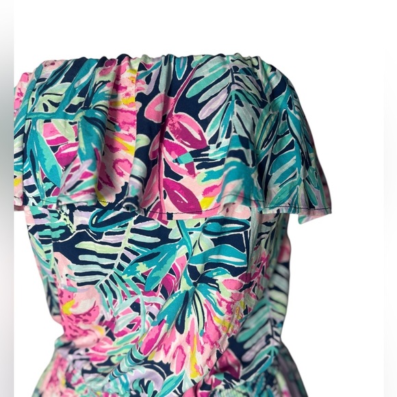 LILLY PULITZER Anja Romper In Mandevilla Pink Extra Lucky XS - Picture 4 of 13